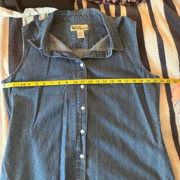 Safari Adventures Vintage Sleeveless Denim Shirt - Picture 4 of 4
